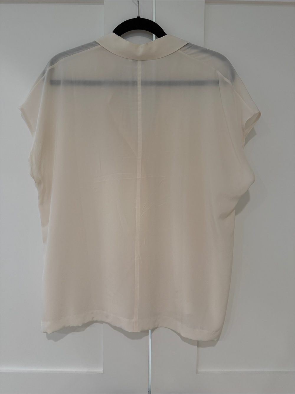 Vince Cream Sheer Button-Front Blouse - Picture 4 of 4